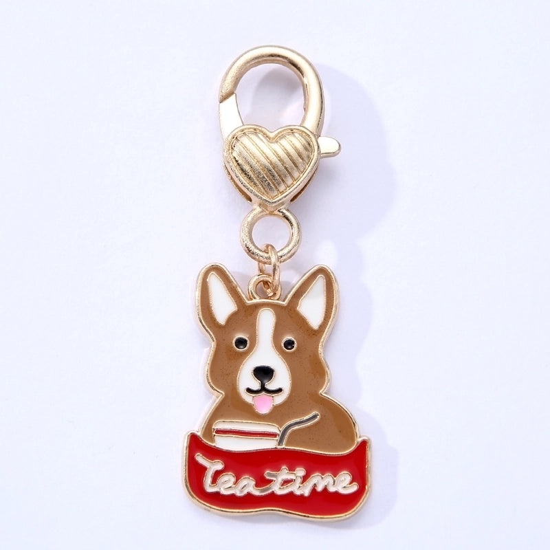 Adorable Dog Shaped Alloy Pendant with Glossy Drip Oil Finish | Pet Jewelry Accessories