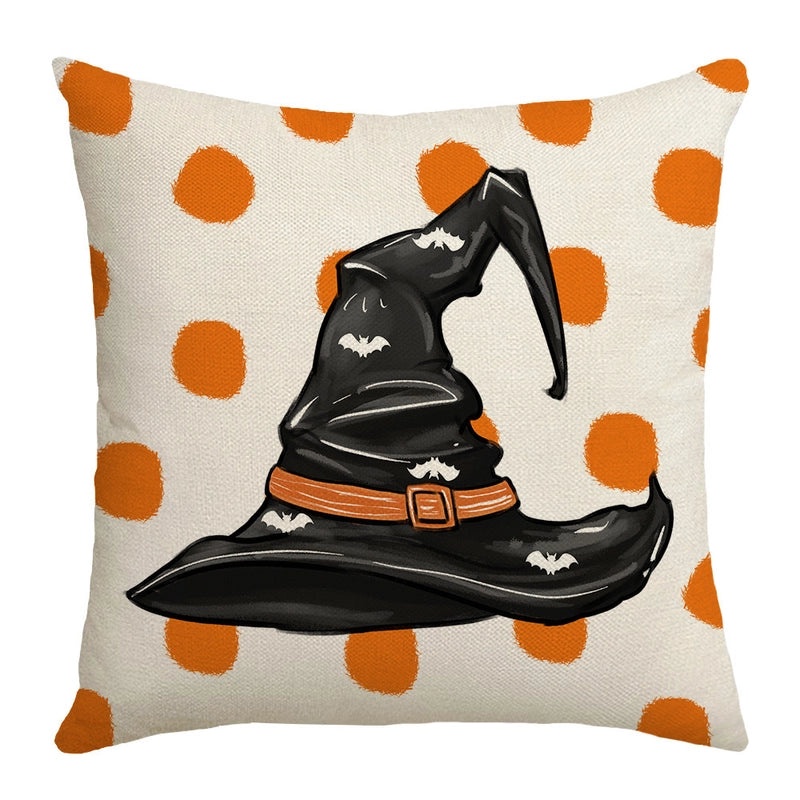 Minimalist Halloween Pumpkin Letter Linen Pillow Covers for Couch Sofa Decor | Home Decor & Pillows