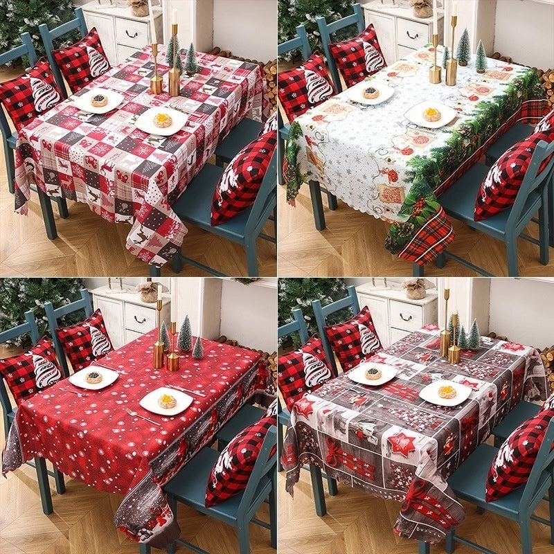 Festive Christmas Elk Tablecloth for Home and Party Decor|Holiday Table Linens