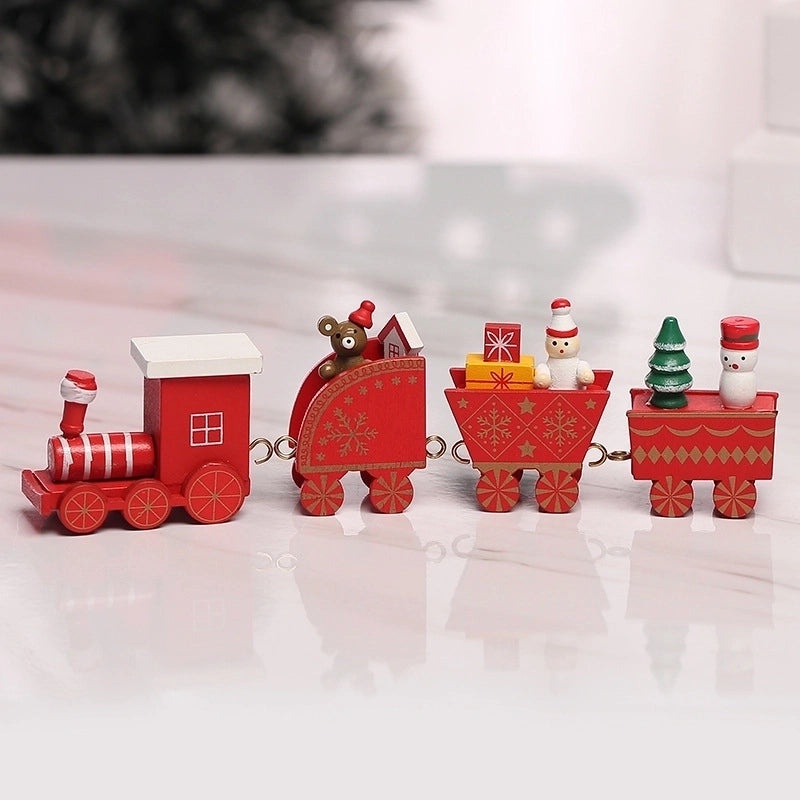 Festive Wooden Christmas Tree Train Gift Box for Indoor Decoration|Home Decor & Holiday Ornaments