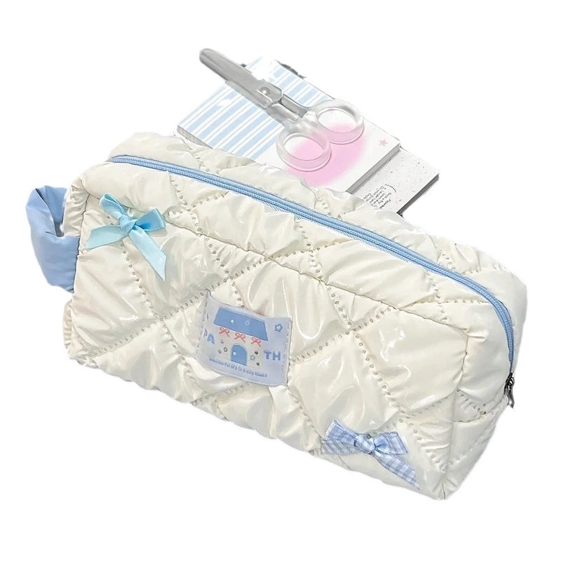 Cute Bow Pencil Case Large Capacity Makeup and Stationery Storage Bag for Girls Students | Stationery Bags