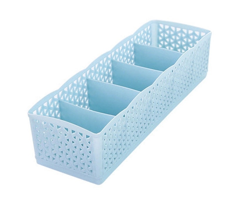 Five-Compartment Plastic Organizer Box for Panties and Socks Storage|Home Storage & Organization