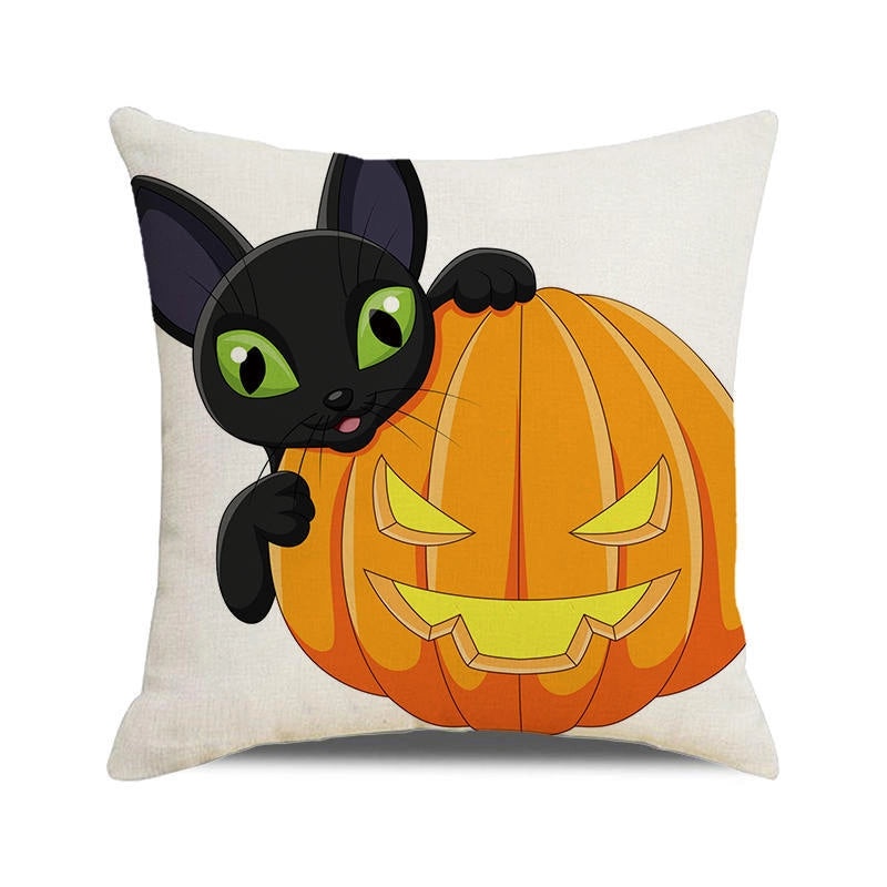 Halloween Cartoon Letter Dog Cat Plush Pillow Cushion for Couch Sofa|Home Decor