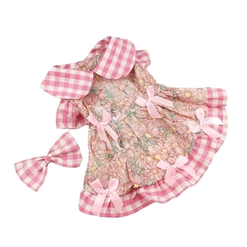 Cozy Plaid Bow Knot Pet Outfit|Pet Apparel and Accessories