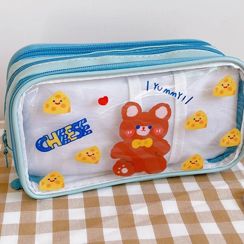 Clear Large Capacity Japanese Cartoon Pencil Case | Stationery Bags