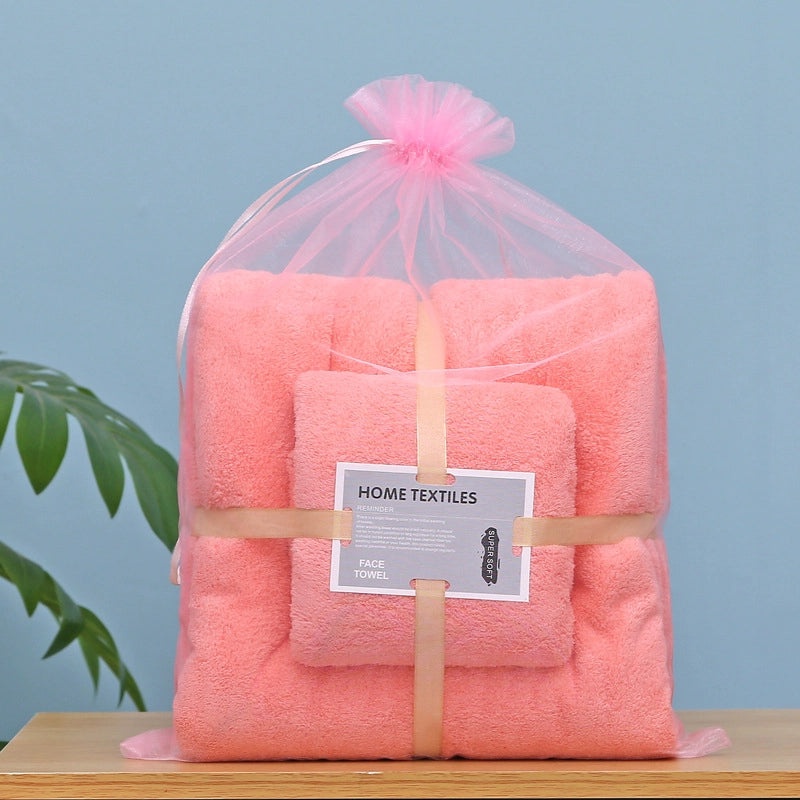 Soft Absorbent Adult & Baby Bath Towels Non-Cotton Coral Fleece Set for Boys and Girls|Home & Bath Textiles