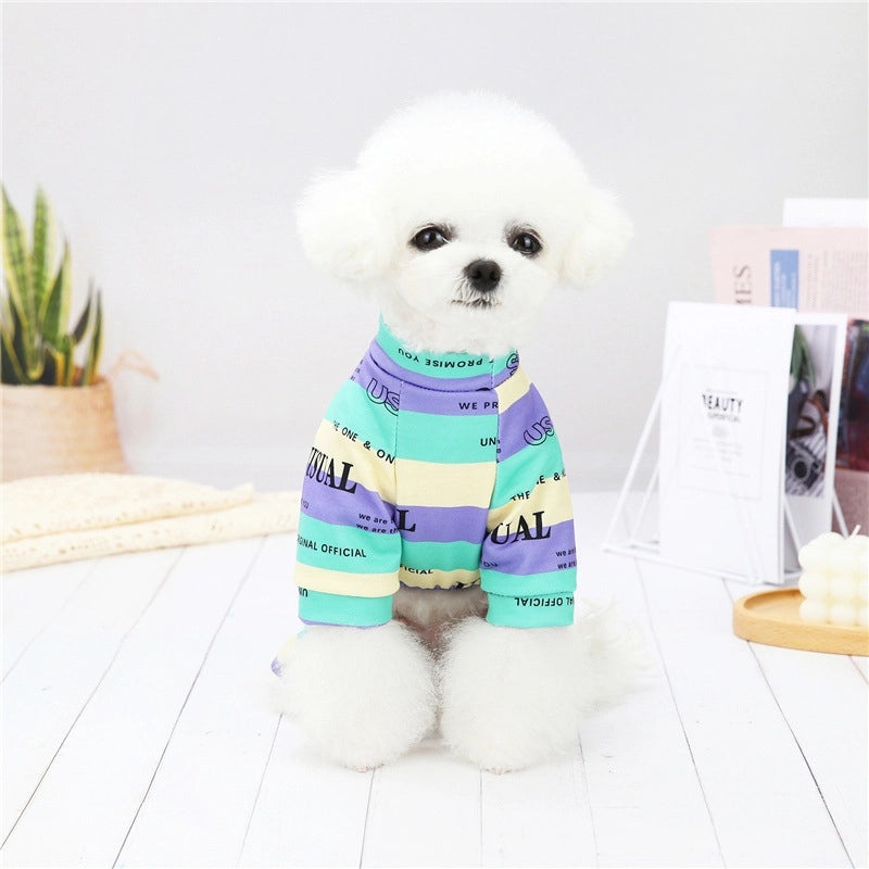British Style Dog Pajamas for Small Breeds Teddies Bichons Spring Summer Four-Legged Pet Home Clothes|Pet Apparel