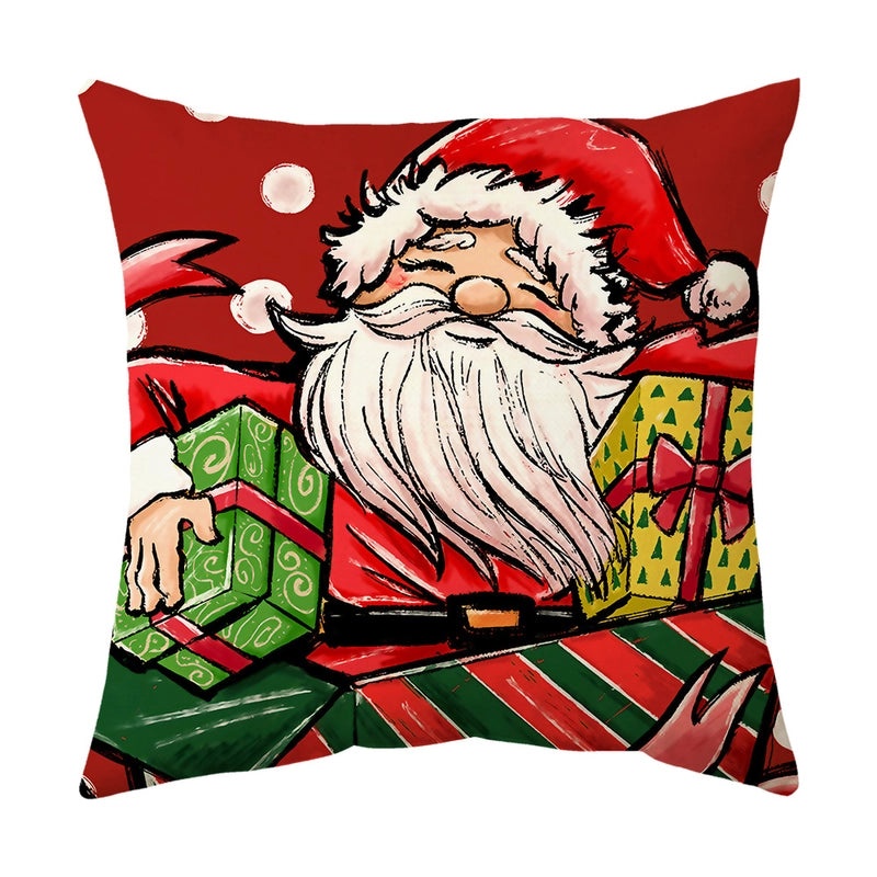 Christmas Tree Santa Elk Holiday Polyester Pillow Covers|Home Decor Pillows