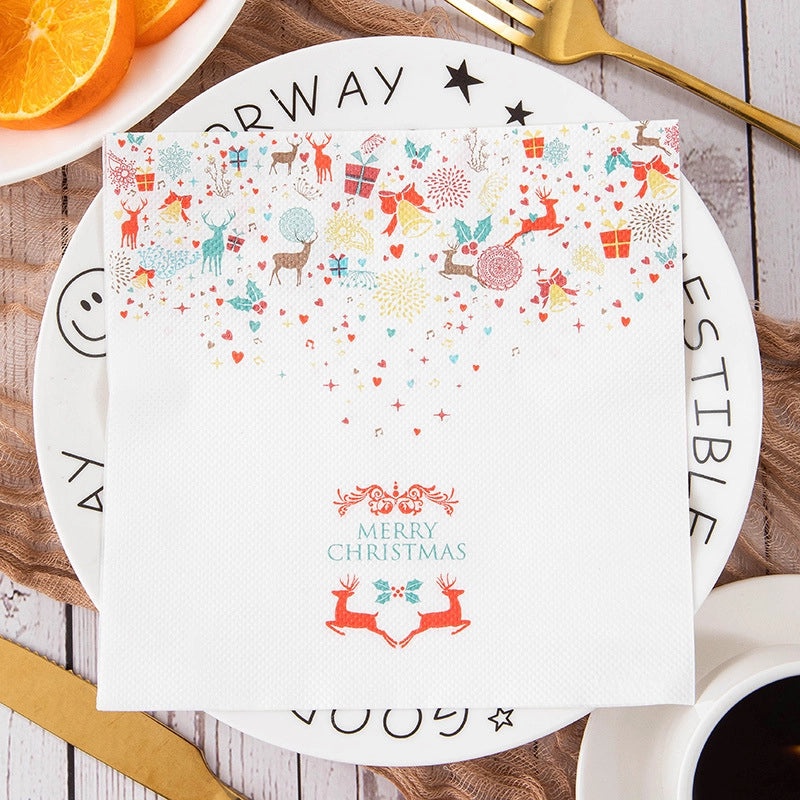 Nordic Christmas Elk Tableware Set Wooden Pulp Classic Holiday Dinnerware|Home & Kitchen>Dining & Entertaining>Tableware