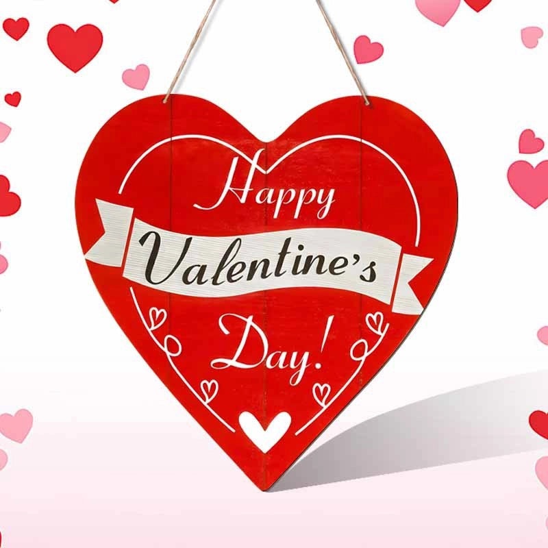 Romantic Heart-Shaped Wooden Date Ornament for Valentine’s Day | Home Decor & Seasonal Decorations