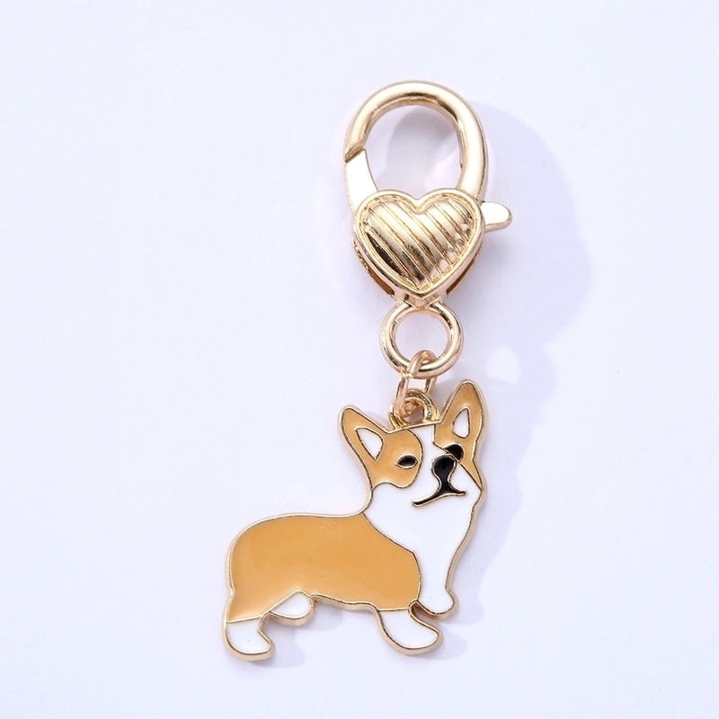 Adorable Dog Shaped Alloy Pendant with Glossy Drip Oil Finish | Pet Jewelry Accessories