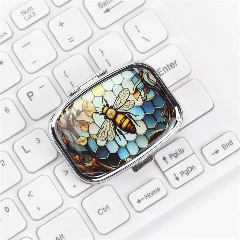 Portable Metal Two-Compartment Mini Storage Box for Jewelry and Medicine | Jewelry Storage Boxes