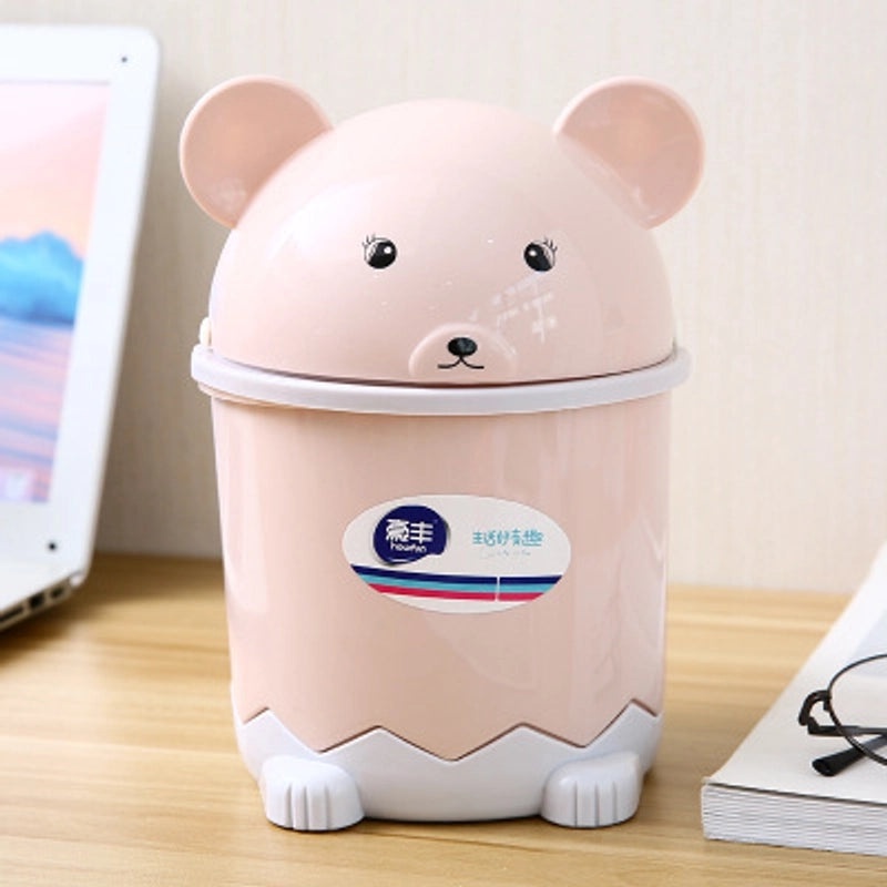 Mini Desktop Trash Can with Lid Cute Small Household Waste Bin Creative Coffee Table Trash Container|Home & Kitchen Storage