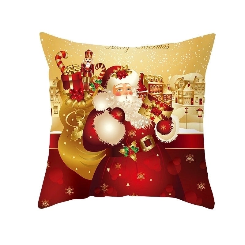 Ethnic Style Cartoon Santa Claus Peach Skin Pillow Covers for Couch and Sofa Christmas Decor|Home Decor Pillows