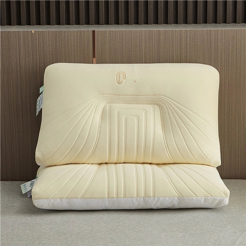 Ice Silk Embroidered Neck Pillow for Better Sleep | Home & Bedding Essentials