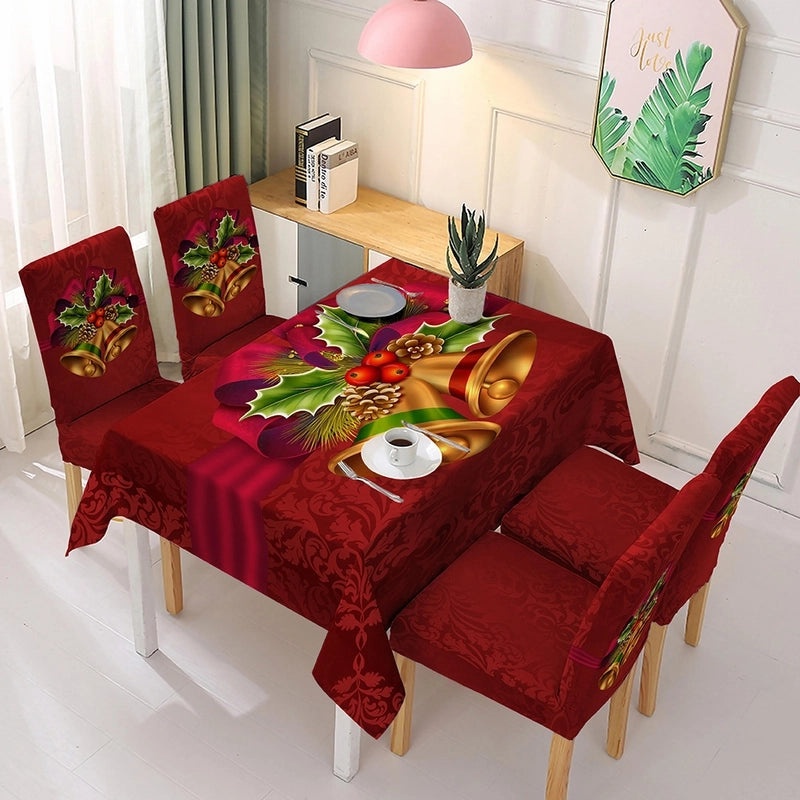 Festive Christmas Snowman Cartoon Blended Fabric Tablecloth and Chair Covers|Home Decor & Party Supplies