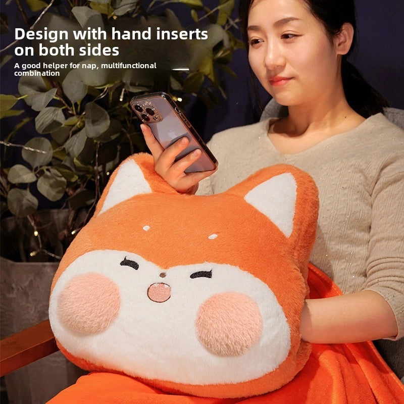 Winter Thickened Pillow Quilt Dual-Use Car Blanket Office Nap Pillow Hand Warmer Student Dormitory|Home & Living Bedding