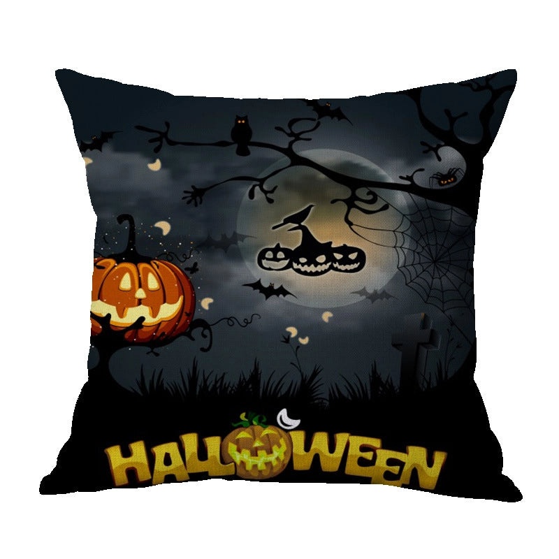 Halloween Punk Skull Linen Pillow Covers for Couch Sofa Decorative Throw Pillowcases|Home Decor & Pillows