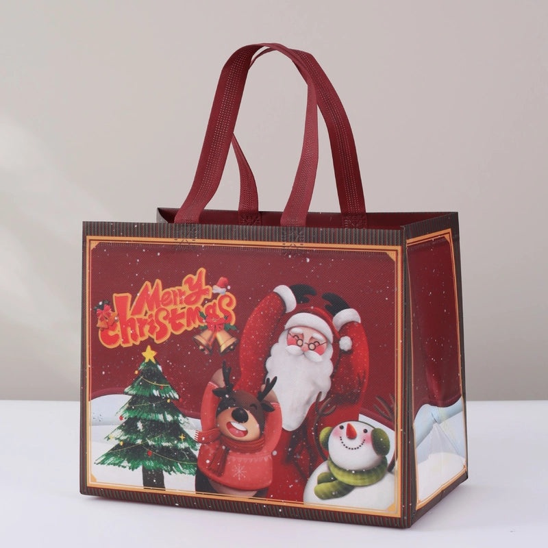 Christmas Cute Santa Claus and Christmas Tree Nonwoven Gift Bags for Party Festival|Holiday Party Supplies