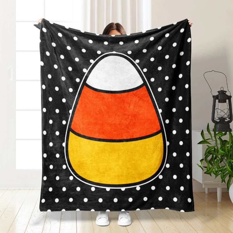 Halloween Cozy Pumpkin Bat Ghost Polyester Throw Blanket | Home Decor & Blankets