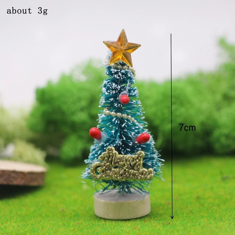 Miniature Snow Tower Pine Christmas Tree with Sisal Silk for Dollhouse Scene | Home Decor & Miniatures