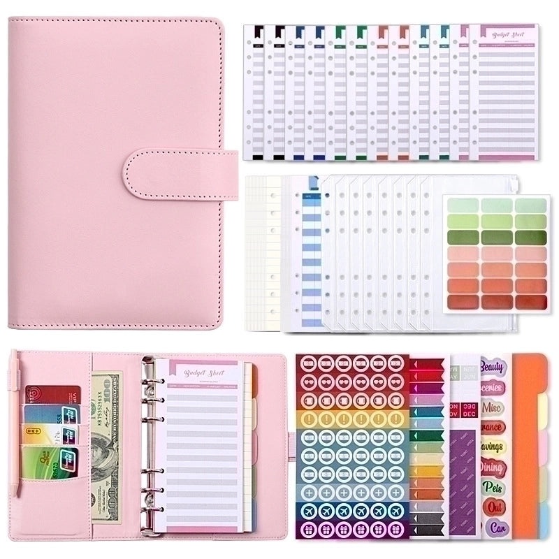Creative Macaron A6 PU Refillable Loose-leaf Accounting Planner|Stationery & Office Supplies
