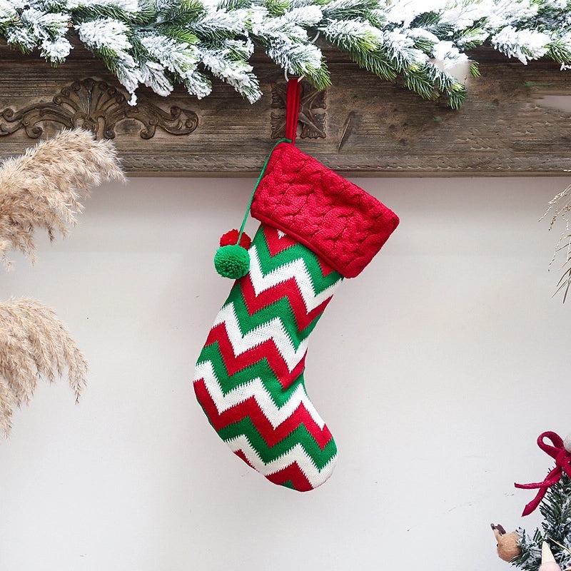 Festive Stripe Acrylic Party Gift Bags for Christmas | Holiday Accessories