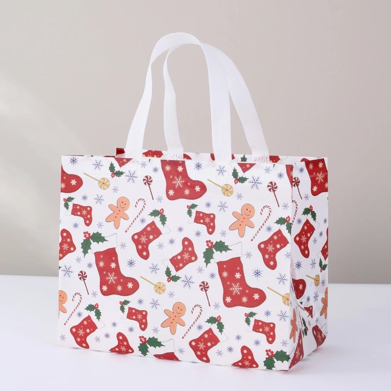 Christmas Cute Santa Claus and Christmas Tree Nonwoven Gift Bags for Party Festival|Holiday Party Supplies