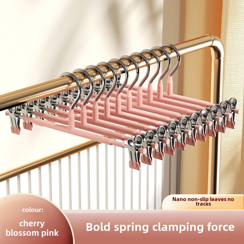 10 Pieces Stainless Steel Non-slip Pants Hangers for Household Clothes Storage and Drying | Home & Kitchen Storage