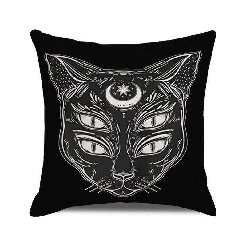 Halloween Skull Cotton Pillow Covers Retro Punk Style for Couch Sofa Decor|Home Decor & Pillows