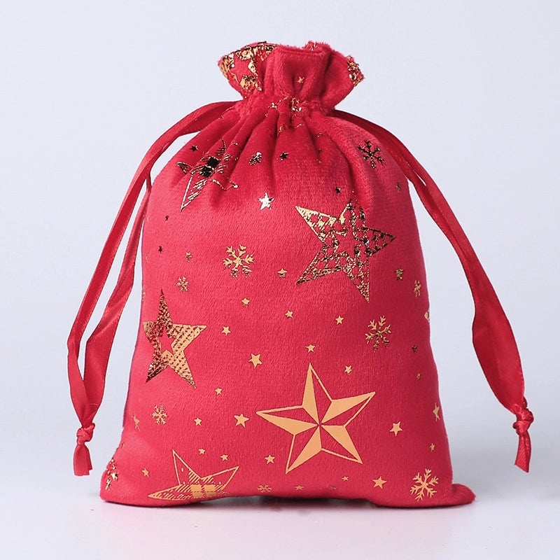 Christmas Minimalist Snowflake Tree Flocking Gift Bags Holiday Wrapping Supplies|Holiday Gift Wrapping