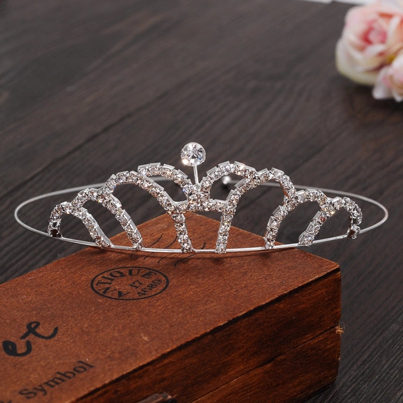 Elegant Princess Crown Hairpin with Rhinestone Inlay|Hair Accessories
