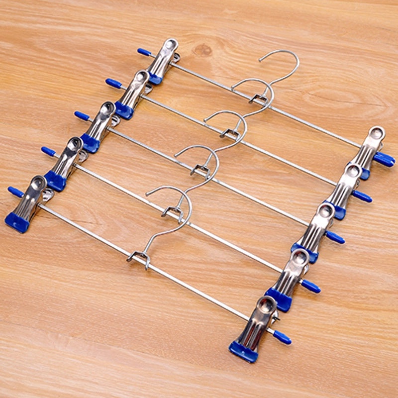 Multi-functional Stainless Steel Pants Clip Non-slip Seamless Metal Skirt Hanger for Household Storage|Home Storage & Organization