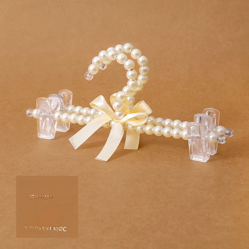 European Pearl Bowknot Children's Clothes Hanger with Pearl Pants Clips|Home & Living > Storage & Organization > Clothes Hangers