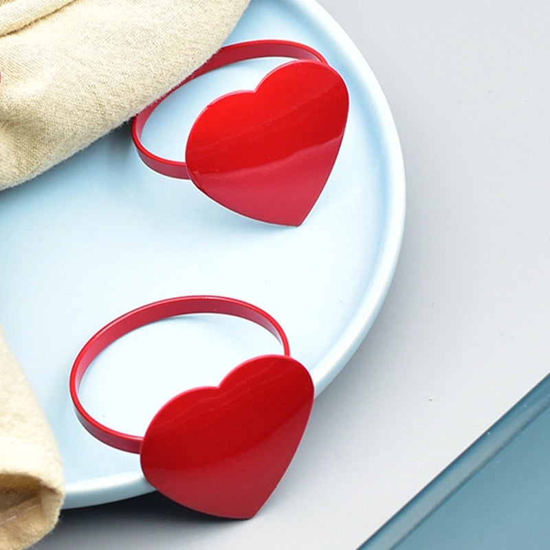 Elegant Red Heart Alloy Table Decoration for Valentine's Day Date | Home Decor