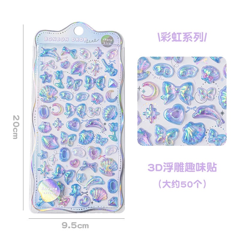 School Graduation Cartoon Epoxy Resin Stickers Set of 2|School Supplies & Stationery