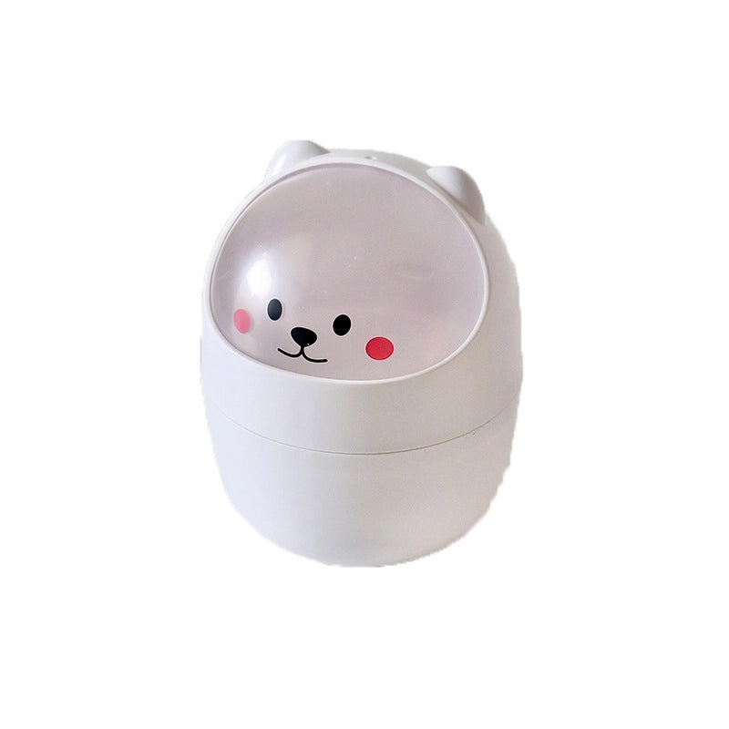 Cute Mini Desktop Trash Can with Lid for Home Dorm Office | Small Office Supplies