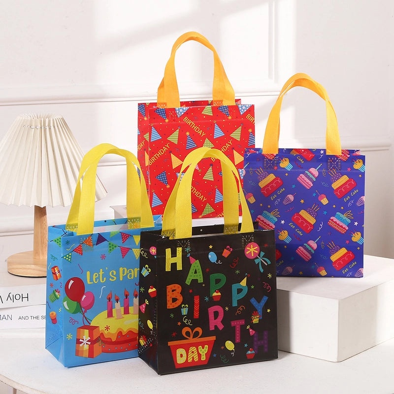 Cartoon Waterproof Non-woven Birthday Gift Tote Bag Full Moon Party Return Favor Bag|Gift Bags & Packaging