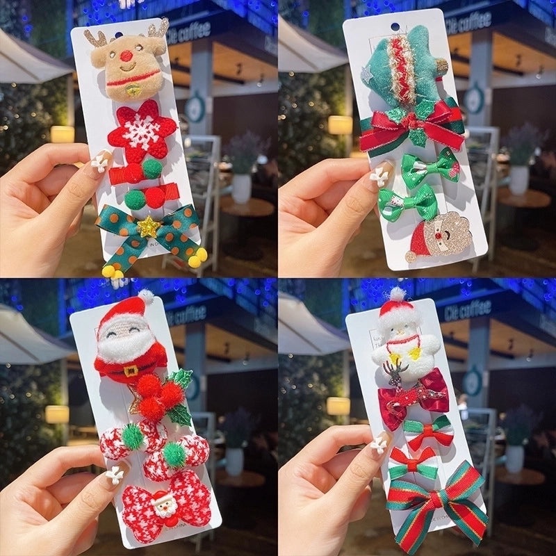 Minimalist Christmas Tree Hairpin with Bow Knot and Elk Design|Hair Accessories