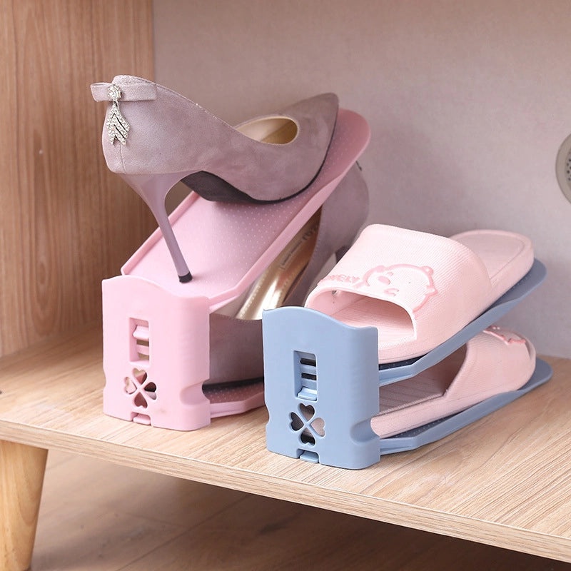 Adjustable Double-layer Shoe Rack Storage Organizer Space-saving Household Dormitory Shoe Holder | Home Storage & Organization