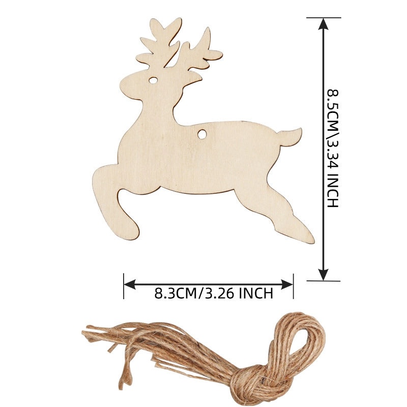 Wooden Christmas Tree Pendant Ornament Creative Carving Home Decoration Supplies|Christmas Decorations