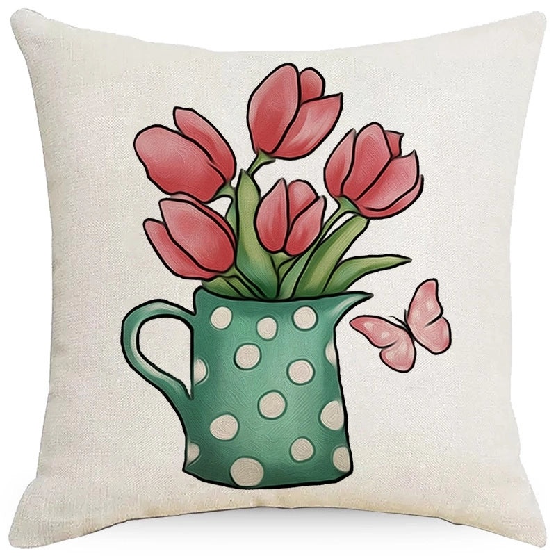 Rustic Floral Linen Pillow Covers | Home Decor & Bedding