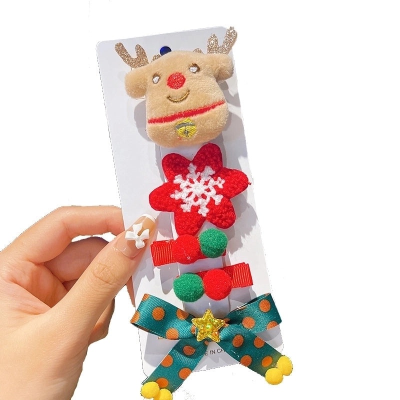 Minimalist Christmas Tree Hairpin with Bow Knot and Elk Design|Hair Accessories