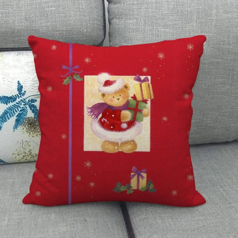 Festive Cartoon Linen Pillow Covers for Couch & Sofa|Home Decor & Pillows