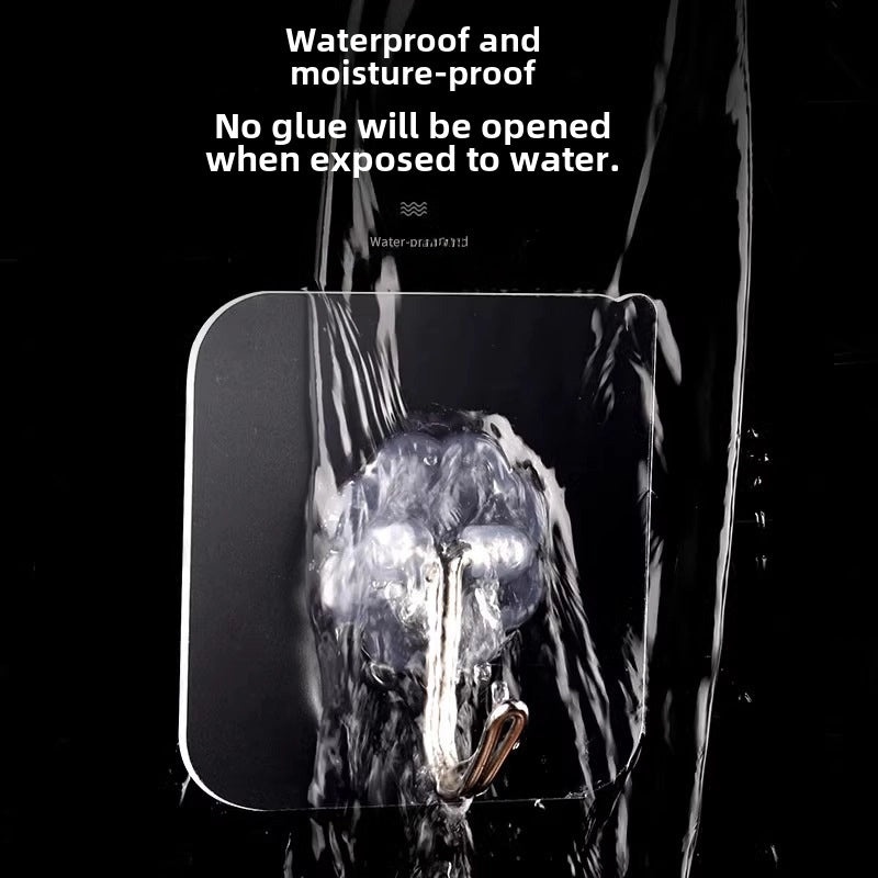 Strong Transparent Adhesive Hook Punch-Free Seamless Load-Bearing Kitchen Hook | Home Organization