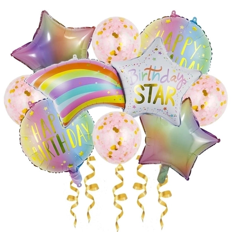 Birthday Letter Star Aluminum Foil Party Balloons Set | Party Decorations