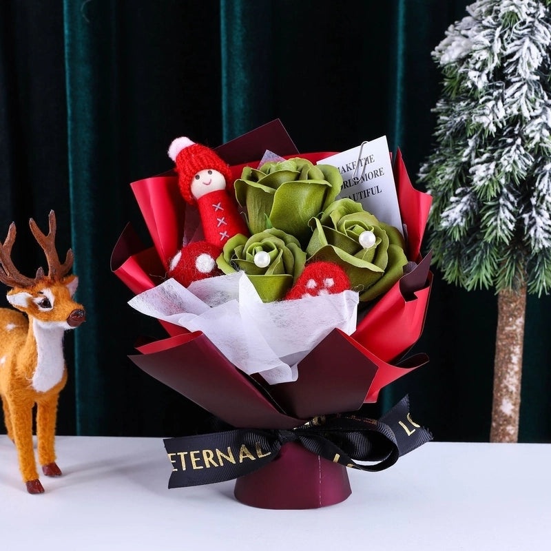 Festive Christmas Flower Soap Bouquet | Home Decor & Gifts