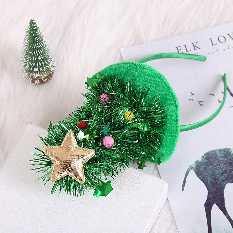 Festive Christmas Tree Star Hairband Party Accessory Plastic Headband for Holiday Costume|Holiday Accessories