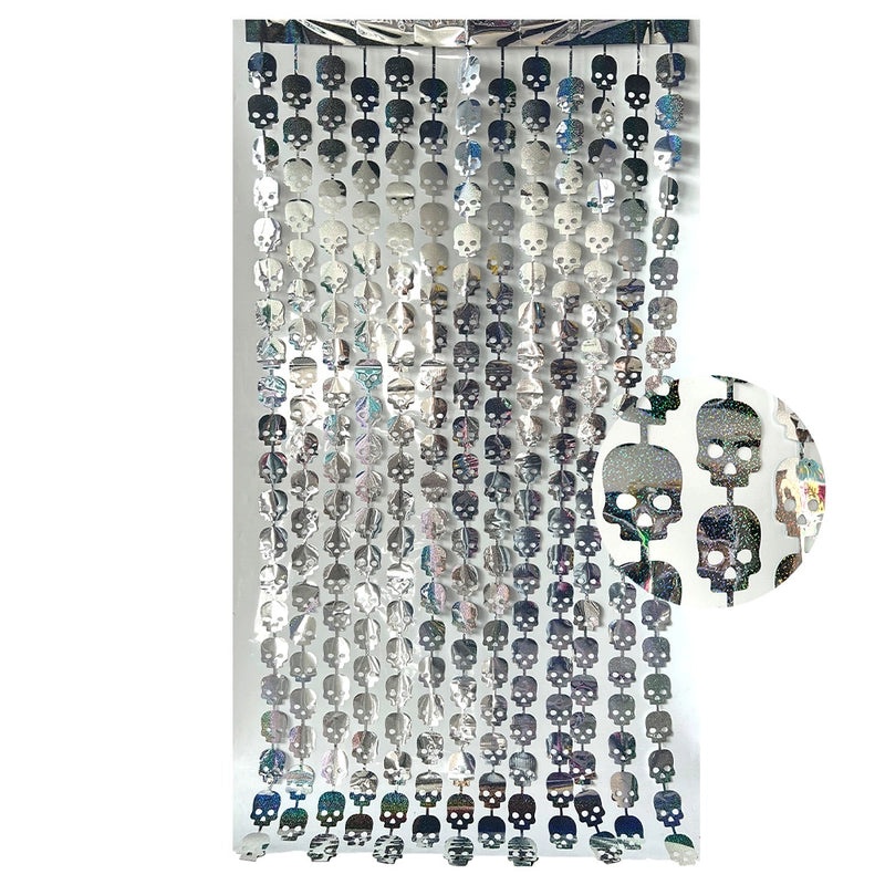 Halloween Skull Spider Rain Curtain Door Decoration | Party Supplies & Home Decor