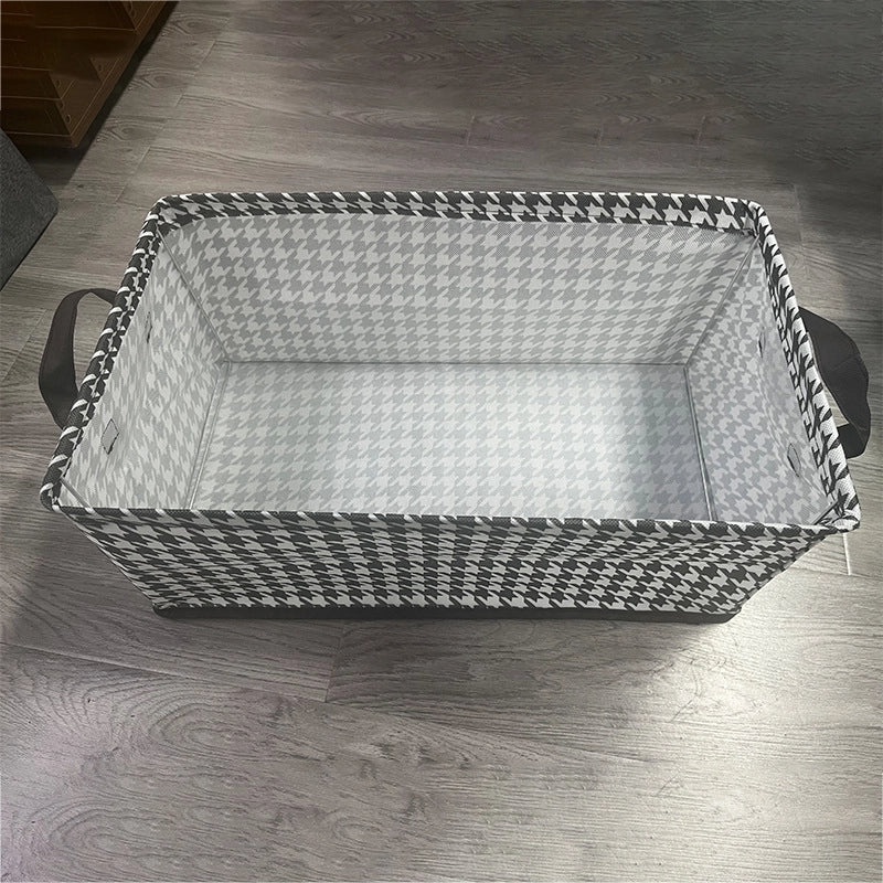 Houndstooth Pattern Foldable Steel Storage Box for Clothes and Pants | Home Storage & Organization